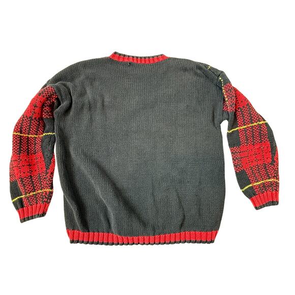 Vintage Grandma Cottage Core Plaid Floral Valentine Sweater Gucci Vibes - Picture 2 of 10